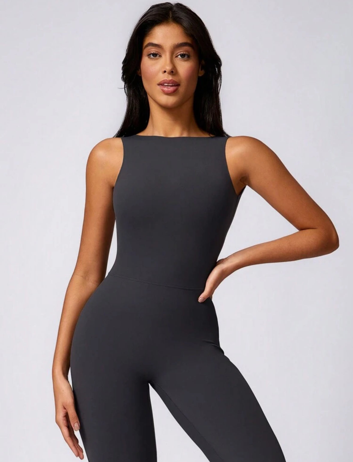 Mono Casual Gris Oscuro Flared Moldeador