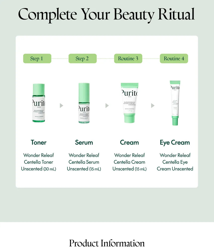 Wonder Releaf Centella Mini Kit
Unscented