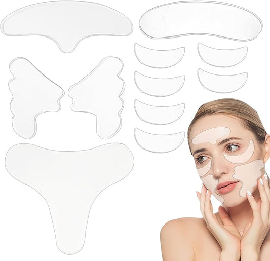 Silicone Night Anti Wrinkle Pad 11 pcs - parches antiarrugas