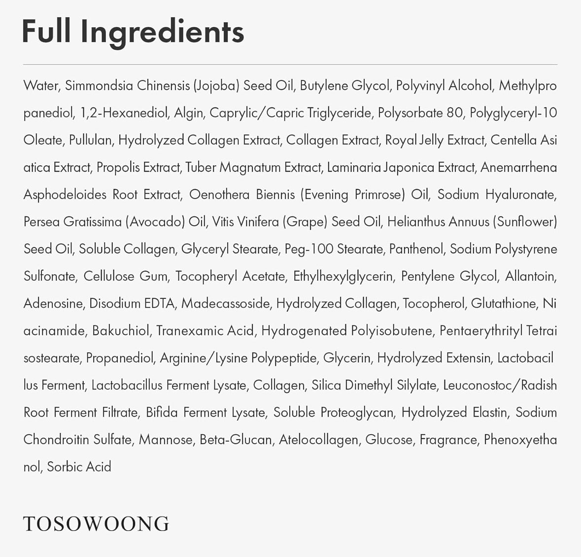 TOSOWOONG Real Collagen Fit Wrapping Mask Peel Off