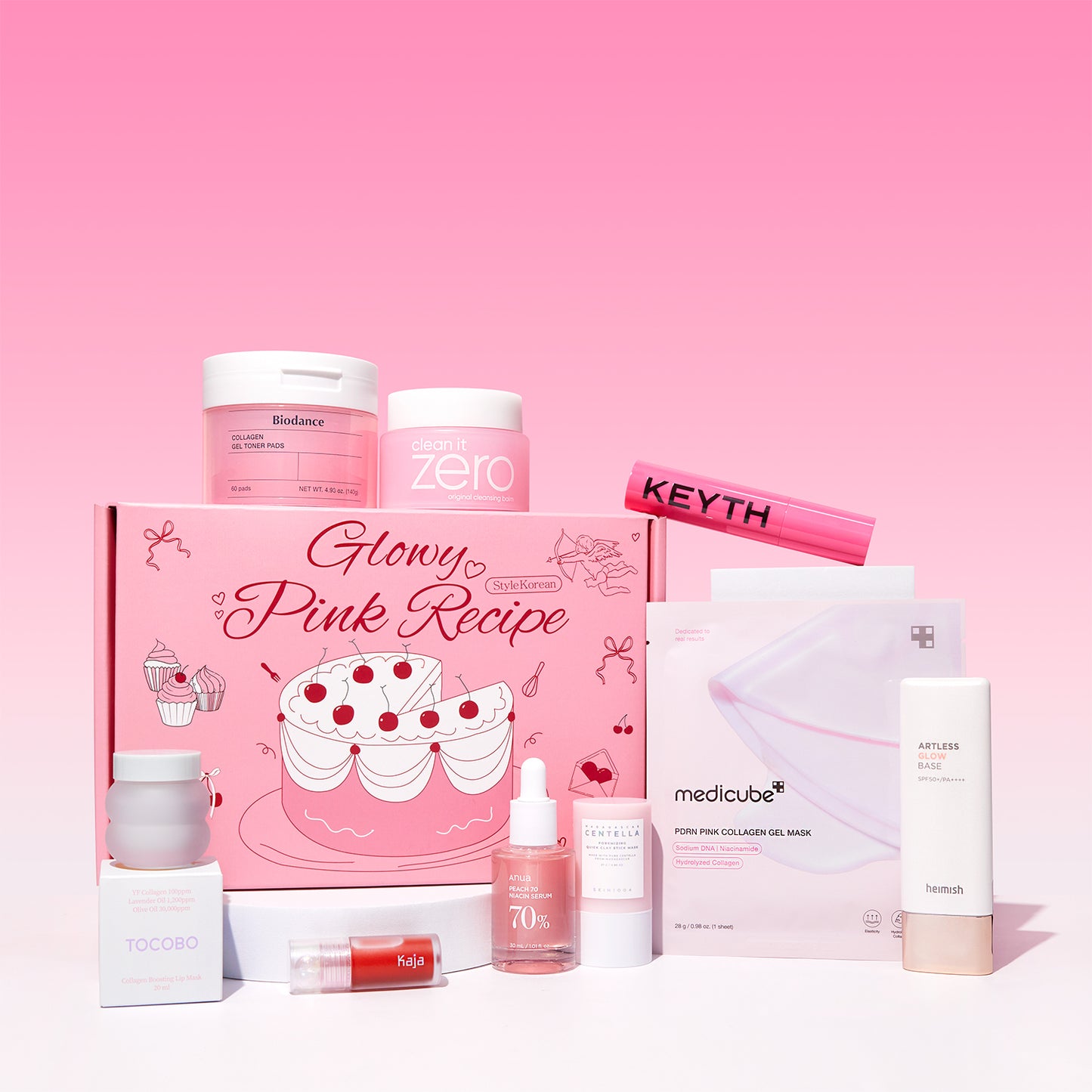 Glowy Pink Recipe Box 10pcs TIME DEAL SALE