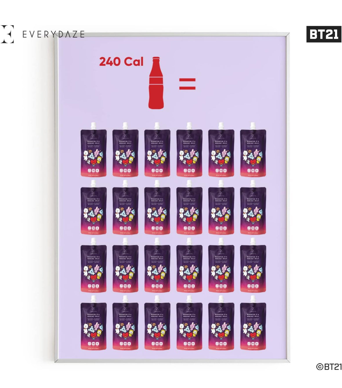 EVERYDAZE Con BT21: Essential C's Konjac Jelly Sabor Lichi