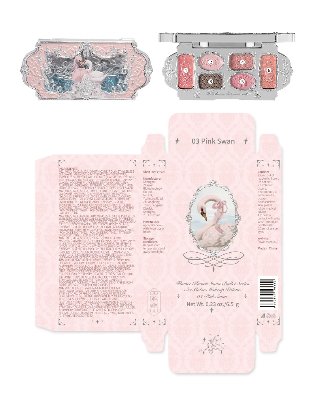 Swan Ballet Six-Color Eyeshadow Flower Knows