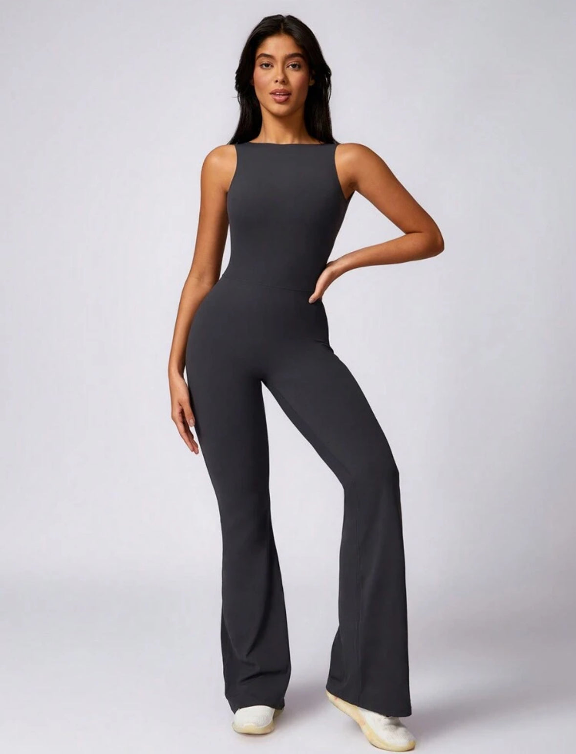 Mono Casual Gris Oscuro Flared Moldeador
