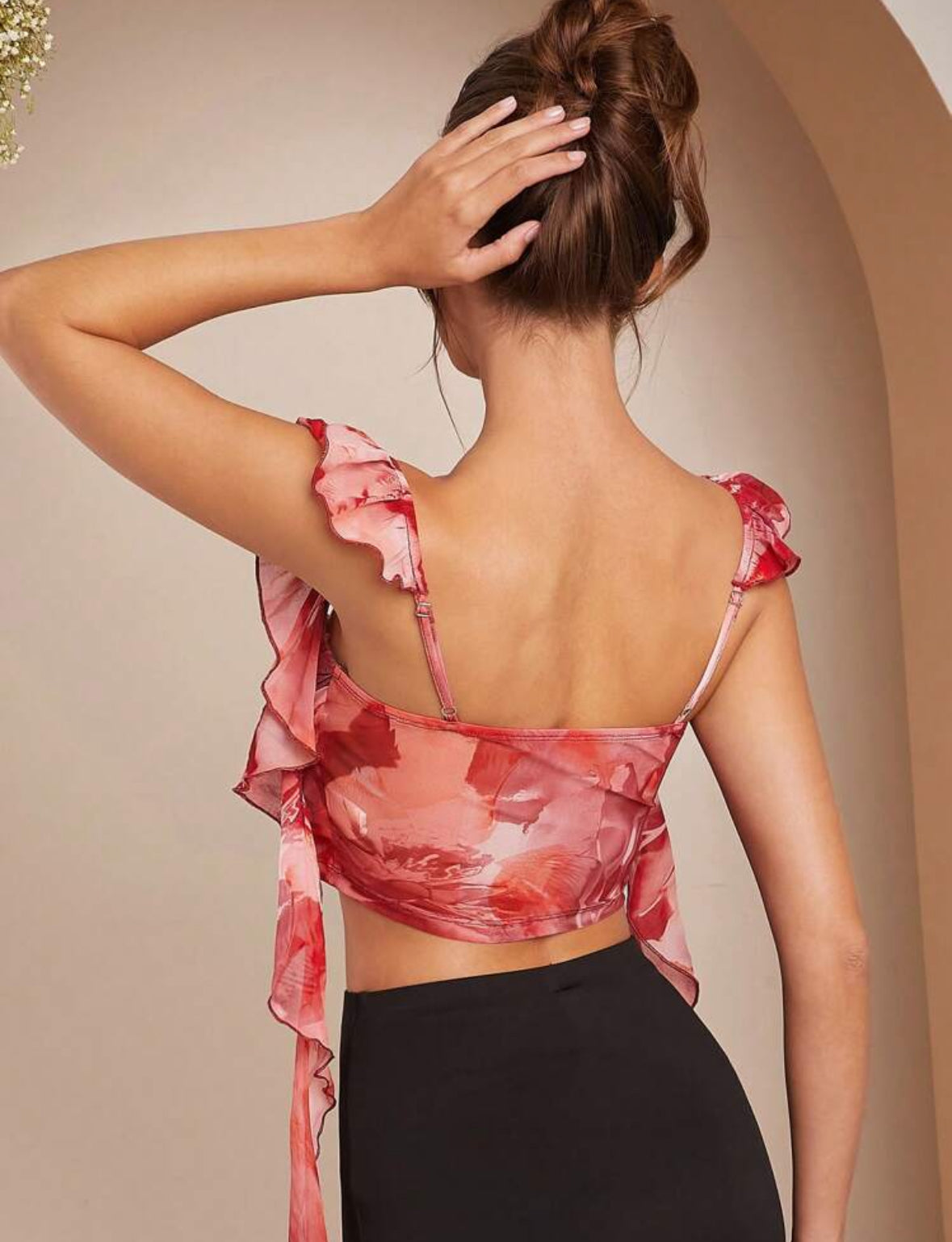 Top Rojo Con Pliegues