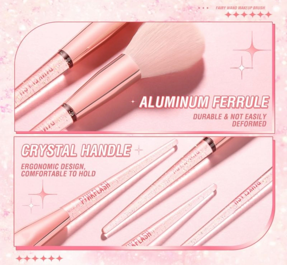 PINKFLASH- Dual ended Brush- Brocha doble punta