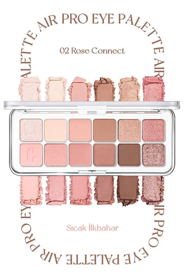 [CLIO] Pro Eye Palette Air 02 Rose Connect Set + Highlighter FREE GIFT