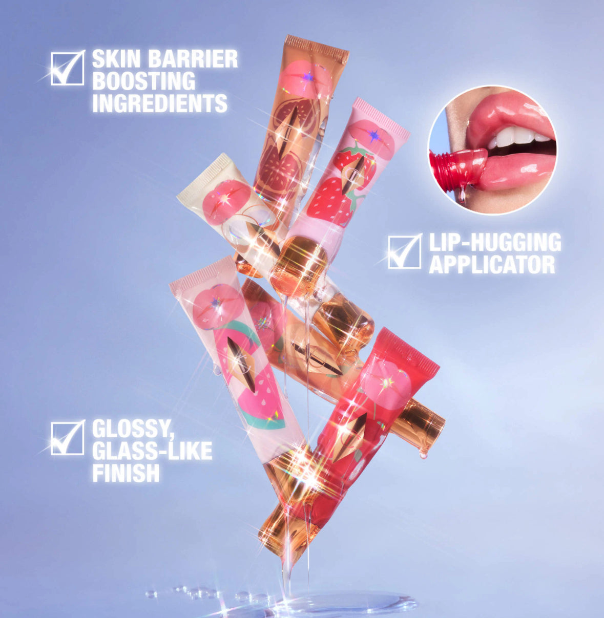 [Charlotte Tilbury]Unreal Lips Healthy Glow Nectar Lip Oil with Hyaluronic Acid and Vitamin E- Juicylicious Cherry Glaze