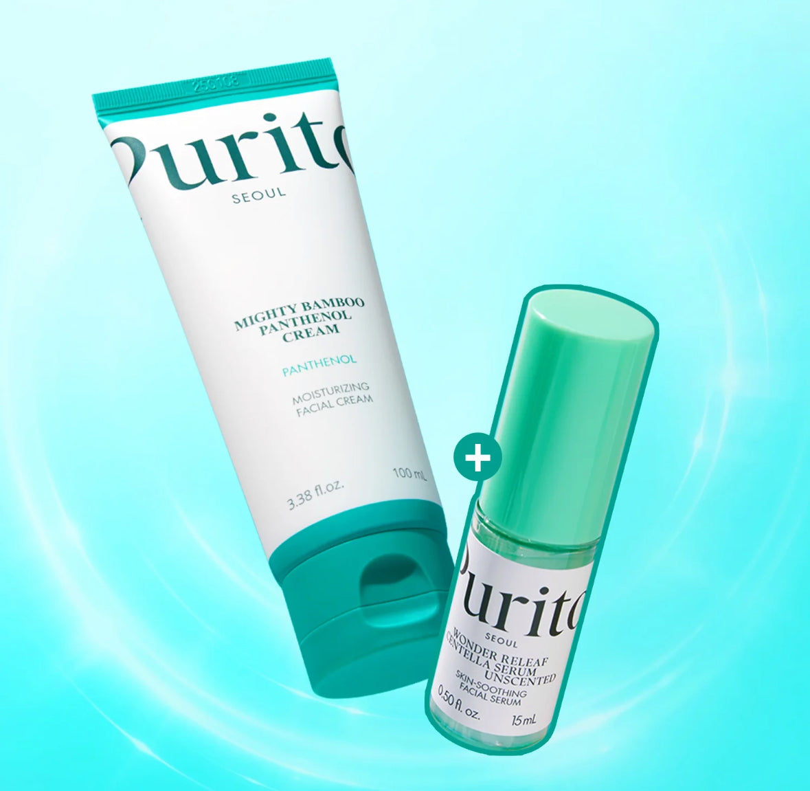 [PuritoSeoul] Set Mighty Bamboo Panthenol Cream 100ml + Wonder Releaf Serum 60ml