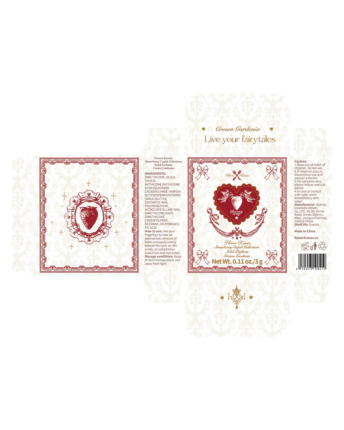 [Flower Knows] Strawberry Cupid Collection Solid Perfume- Cream Gardenia