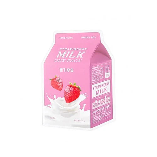 Milk One Pack Face Mask 1pc Strawberry