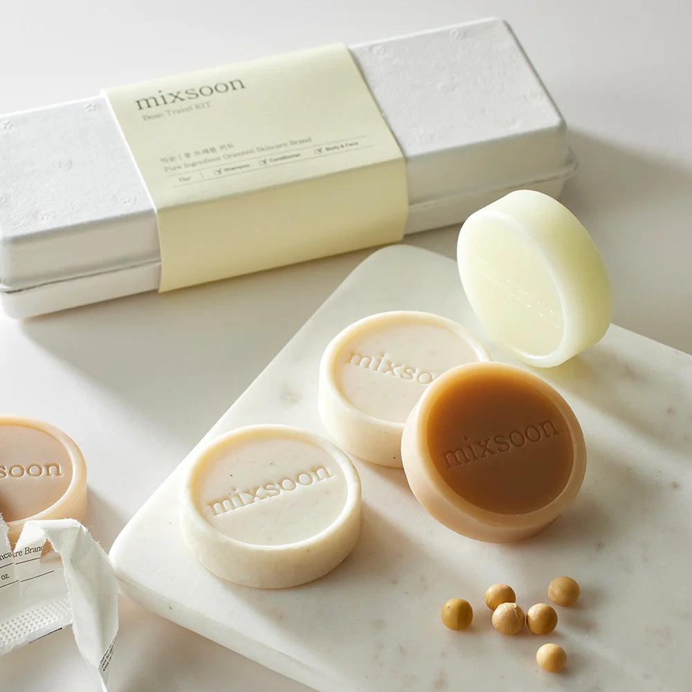 Bean Travel Kit, Shampoo, Conditioner & Face- Mixsoon