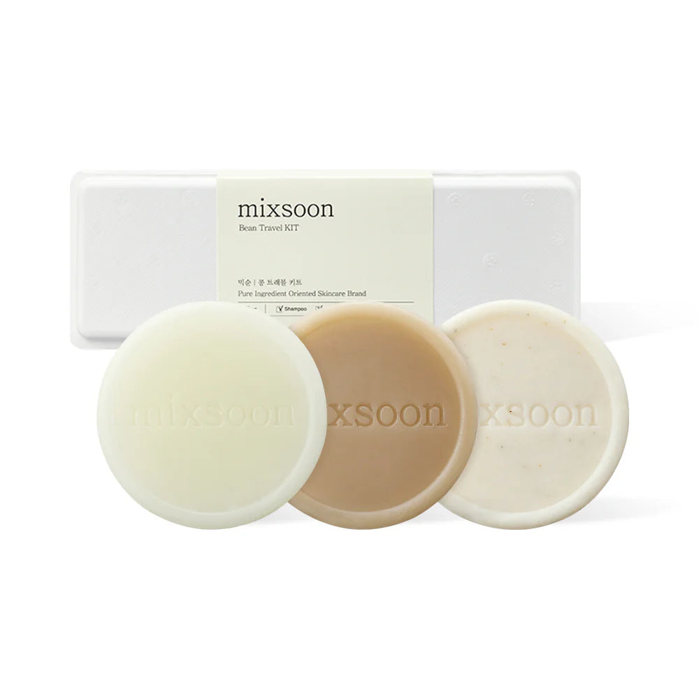 Bean Travel Kit, Shampoo, Conditioner & Face- Mixsoon
