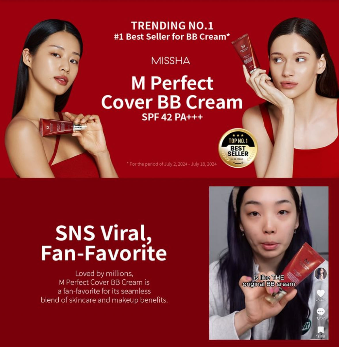 [Missha] M Perfect Cover BB Cream SPF42 PA+++ - 7 Colors