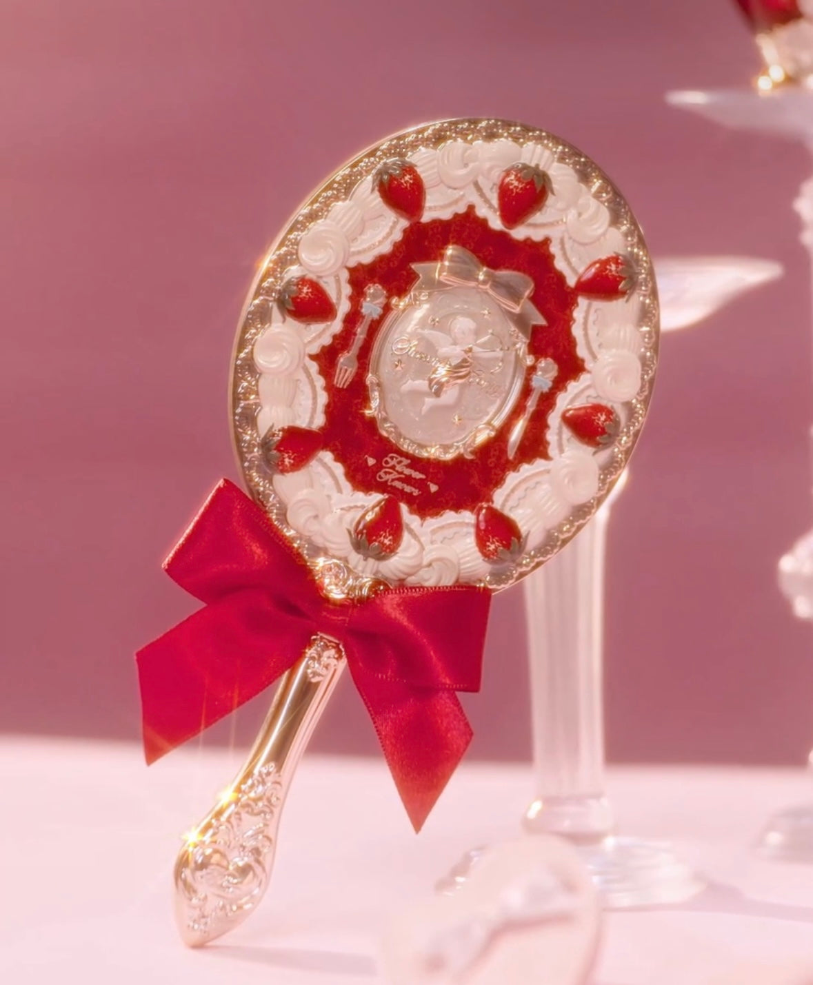 [Flower Knows] Strawberry Cupid Hand Mirror- Red Velvet