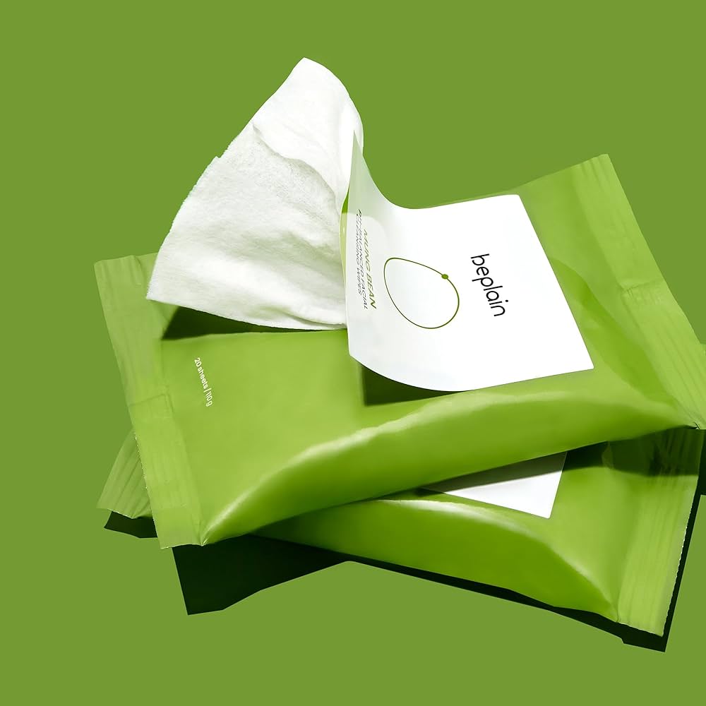 [beplain] Mung Bean pH-balanced Facial Cleansing Wipes