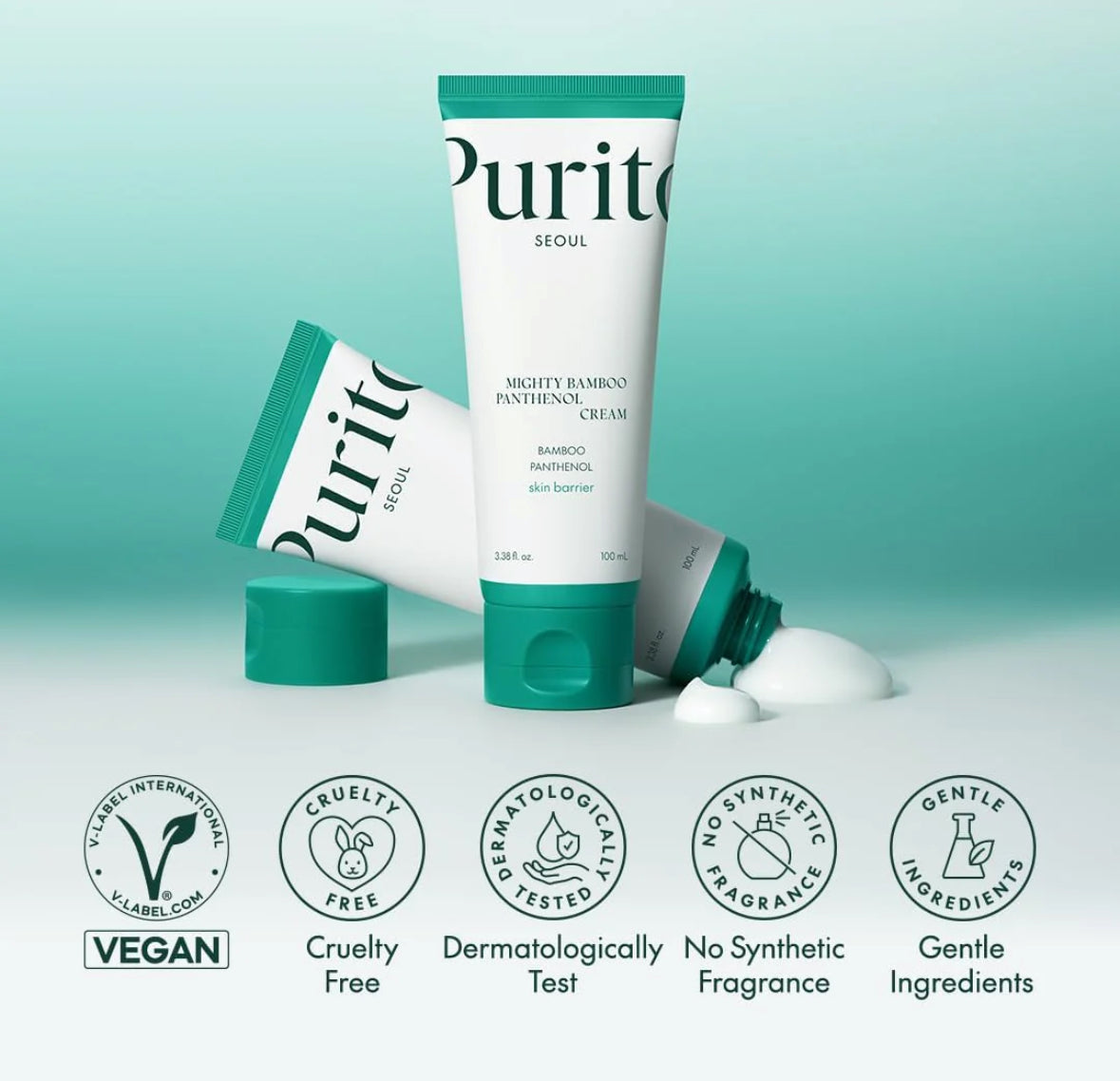 [PuritoSeoul] Set Mighty Bamboo Panthenol Cream 100ml + Wonder Releaf Serum 60ml