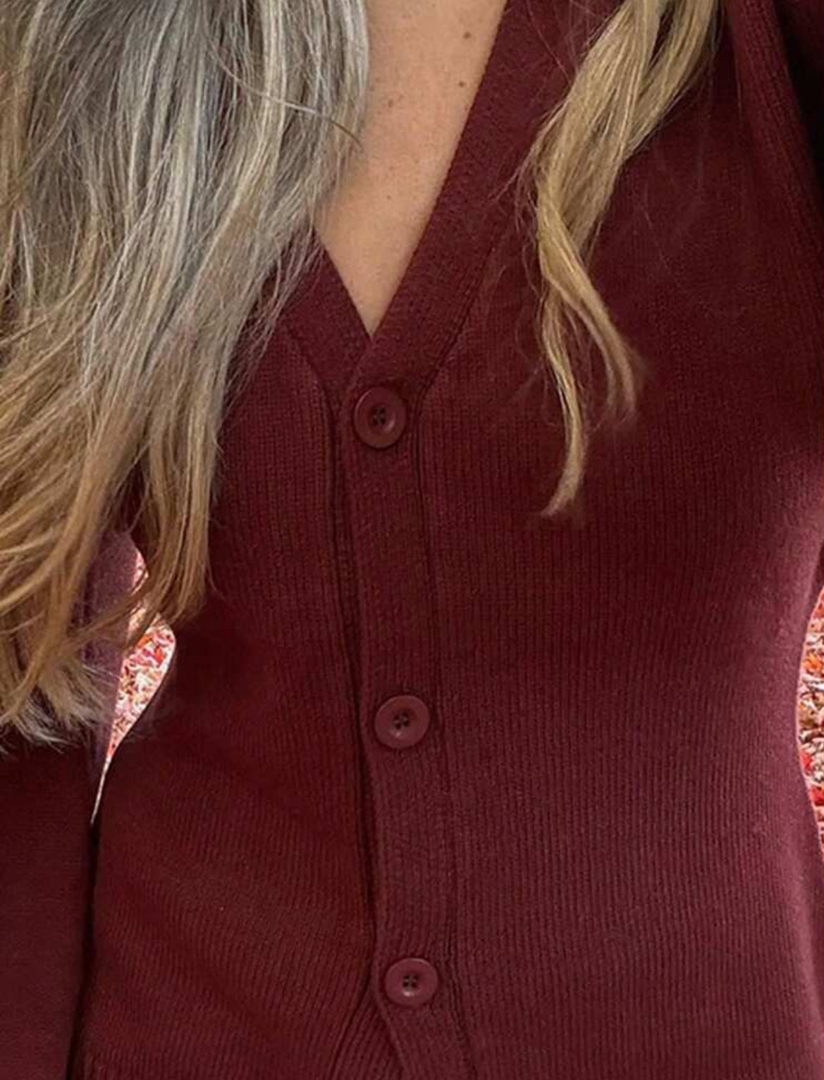 Cardigan Rojo Con Manga Campanada