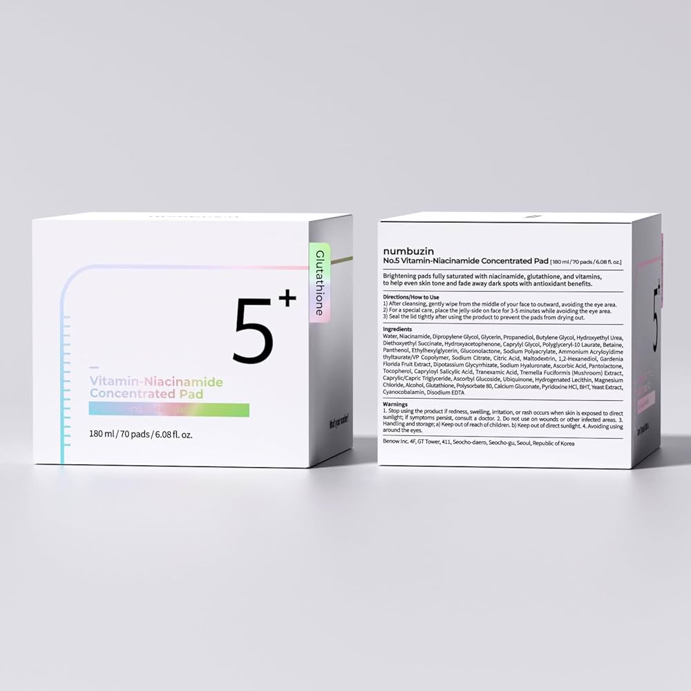 Numbuzin- No.5+ Glutathione Vitamin Concentrated Toner Pads
(70Pads)