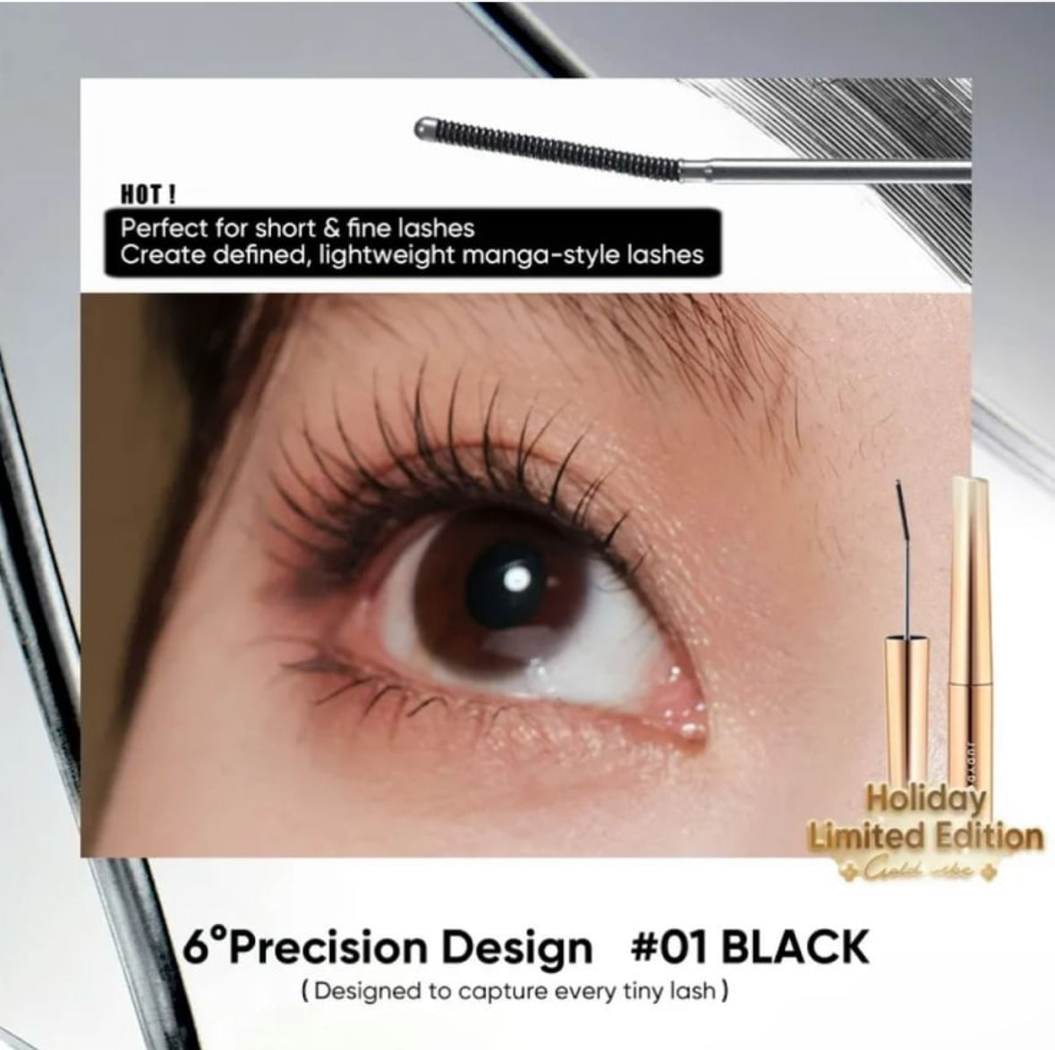 [Judydoll] 3D Curling Eyelash Iron
Mascara- Large Volume 6 Precision Design #01
Black