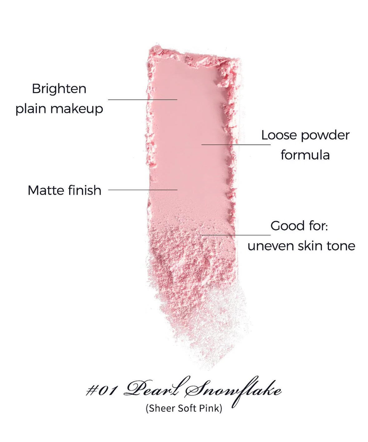 [Flower Knows] Swan Ballet Music box Loose Setting Powder #01 Pearl Snowflake