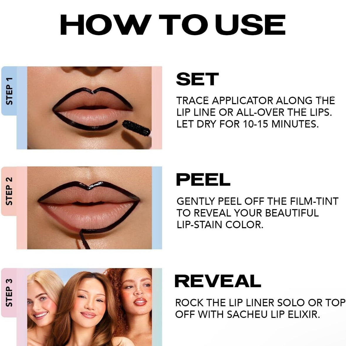 [Sacheu] Lip Liner Stay-N Peel Off Lip Stain- P-inked