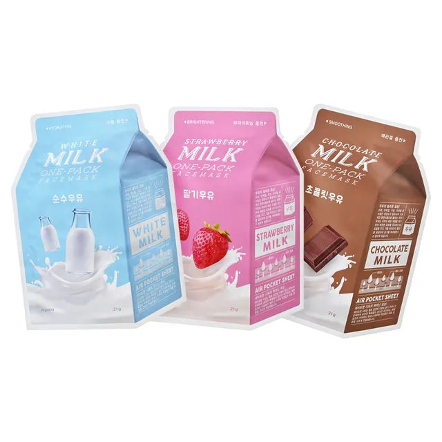 Milk One Pack Face Mask 1pc Strawberry