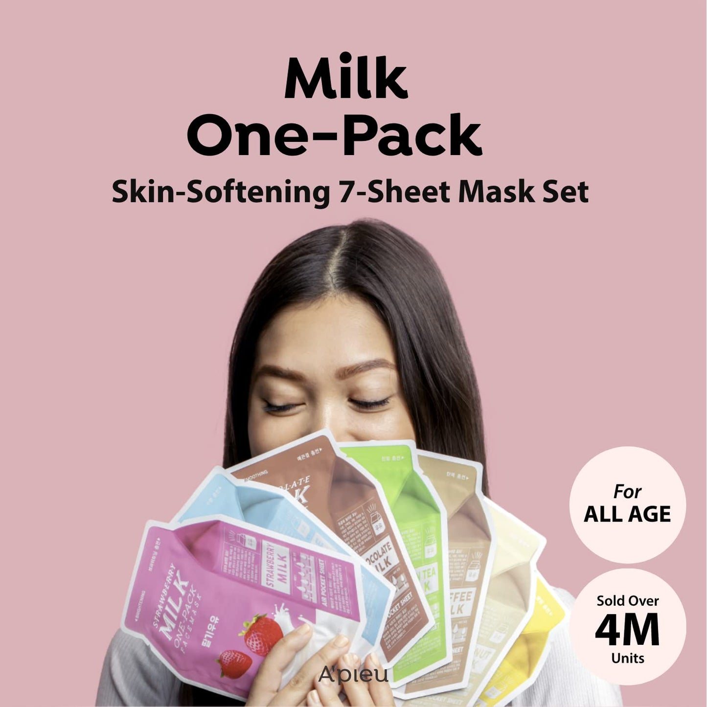 Milk One Pack Face Mask 1pc Strawberry