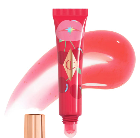 [Charlotte Tilbury]Unreal Lips Healthy Glow Nectar Lip Oil with Hyaluronic Acid and Vitamin E- Juicylicious Cherry Glaze