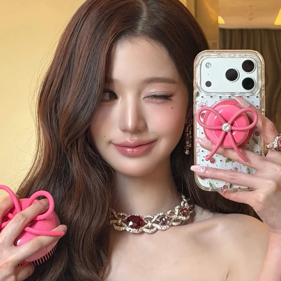 [medicube x FOREVER] CHERRY Hair Brush Ribbon Cherry Pink Detangling NEW