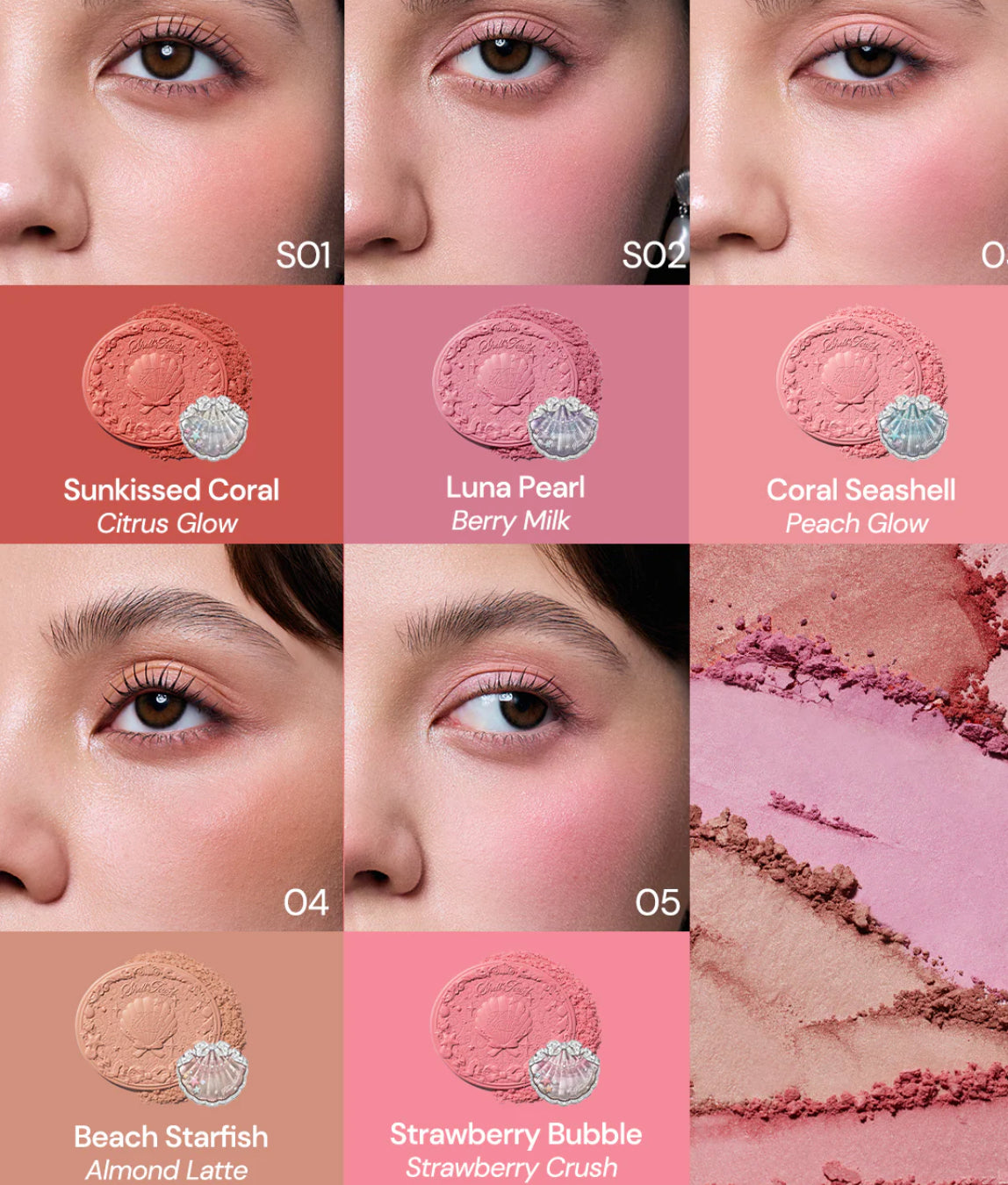 [Flower knows] Shell Pearl Collection Silk Shell brush- 05 Strawberry Bubble