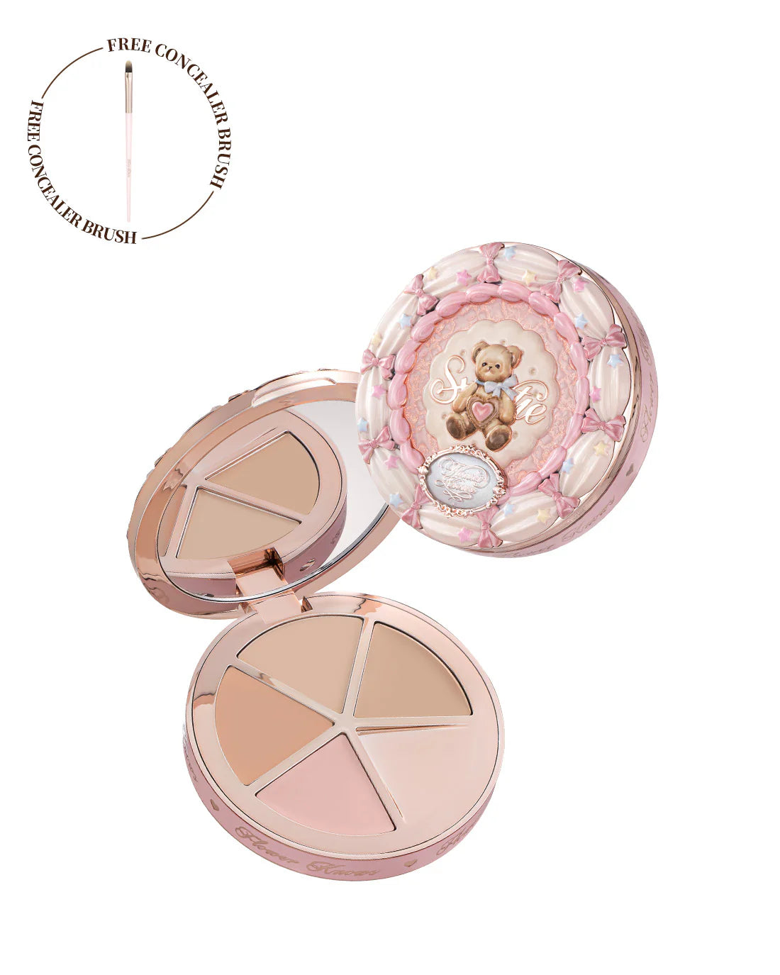 [Flower Knows] The Sweetie Bear 4-Color Concealer Palette 01 Strawberry Chocolate