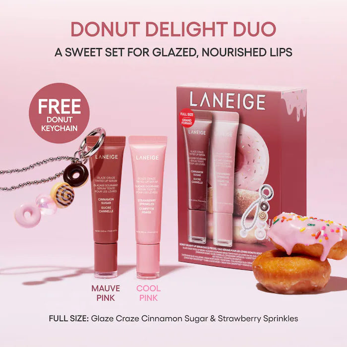 [LANEIGE] Glaze Craze Donut Delight Hydrating Tinted Lip Serum Duo *BAJO PEDIDO*